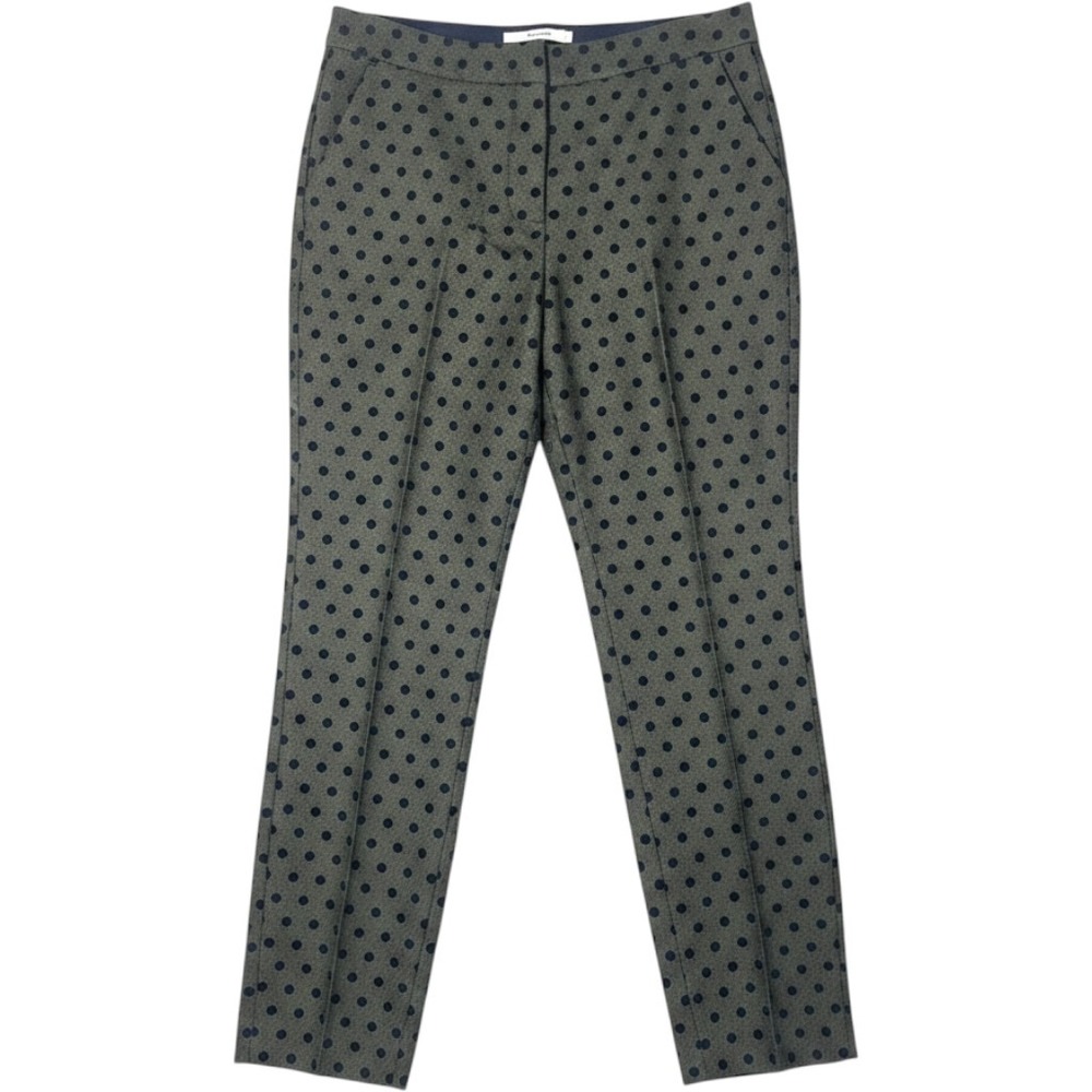 Boden Olive Green Wool Blend Polka Dot Trousers Pants US 6R Career Preppy Academ